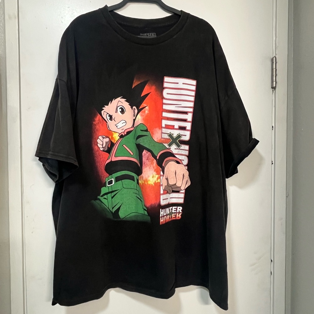 Black Graphic Tee with Anime Design